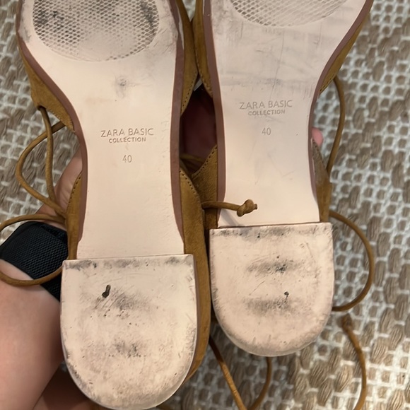 Zara Collection Women’s Lace Up Suede Point Sandals Size 40/10 (barely worn) - Picture 4 of 4